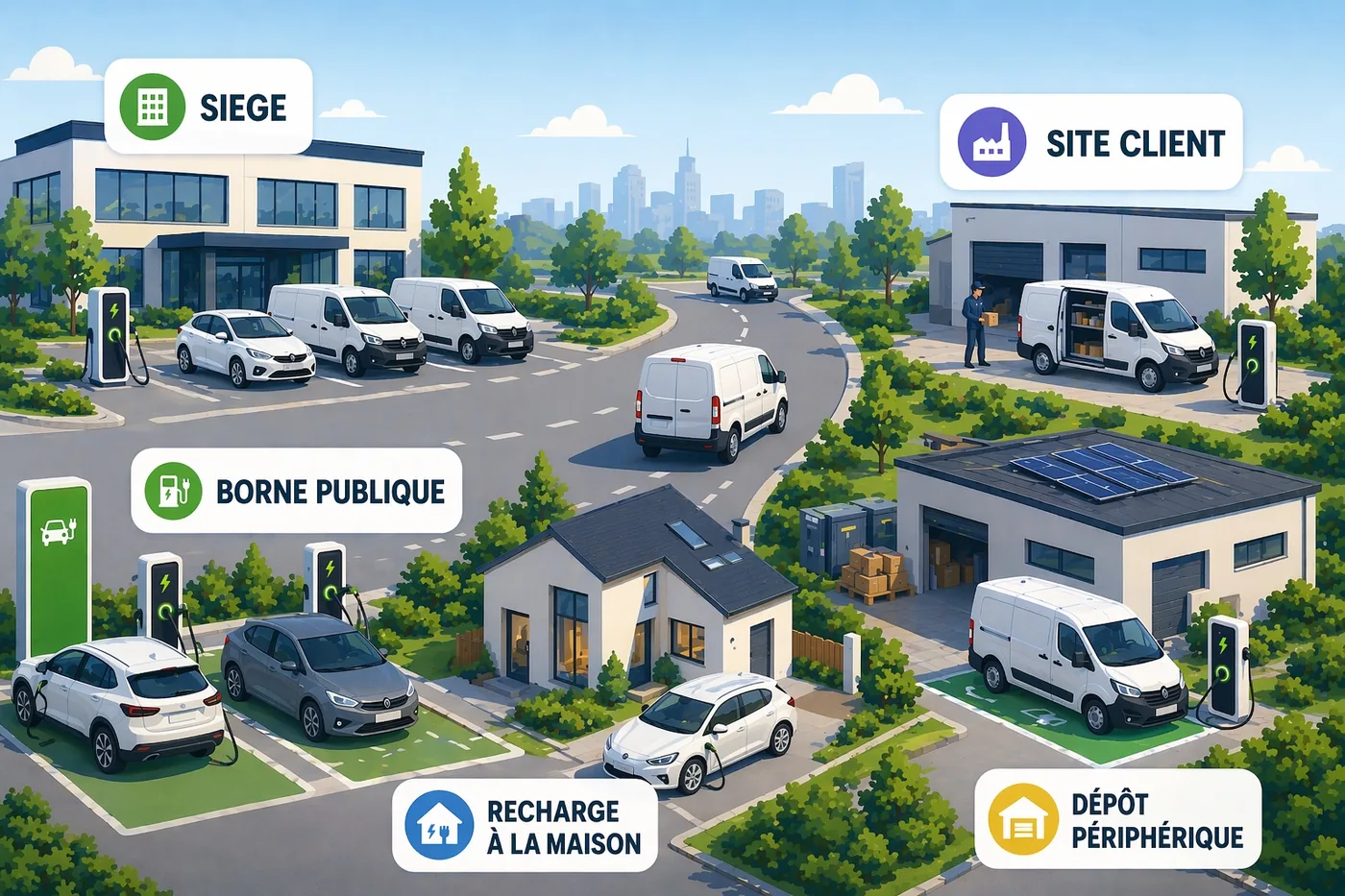 Écosystème électrique Qivia : borne, véhicule, recharge, connectivité