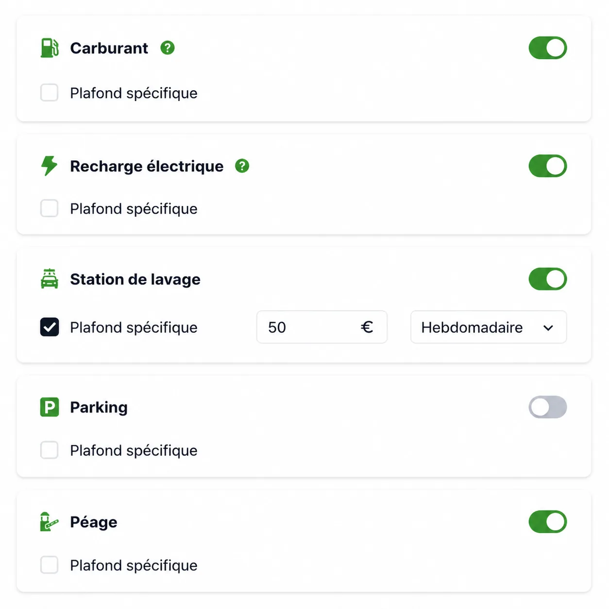 Interface Qivia : paramétrage des services et usages autorisés